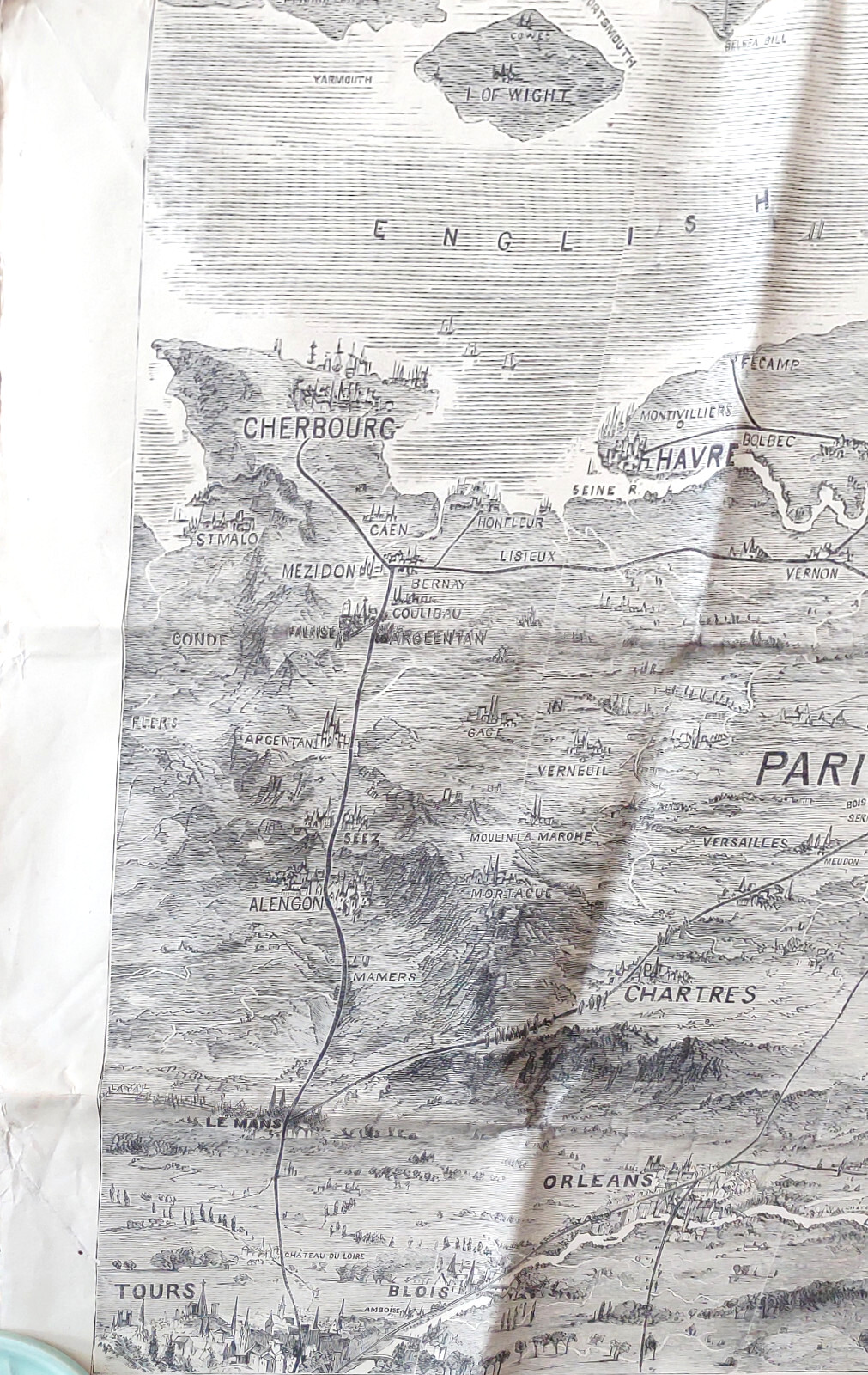 Map Seat of War in France 1870 Supplement Harper’s Weekly, McMahon’s Defeat