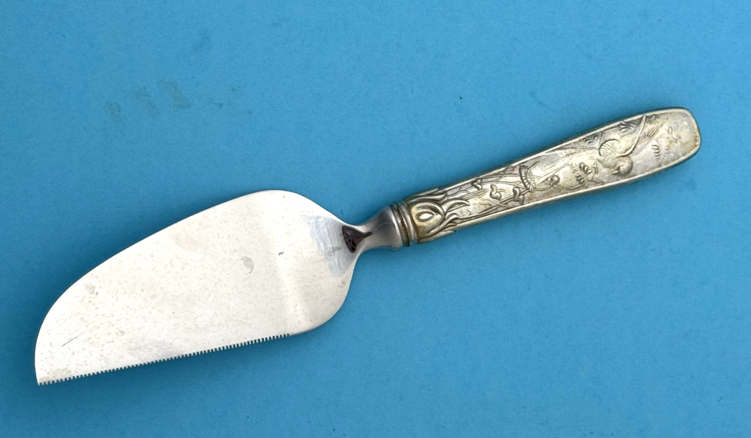 Tiffany AUDUBON Sterling Silver Handle Serrated Cheese Server