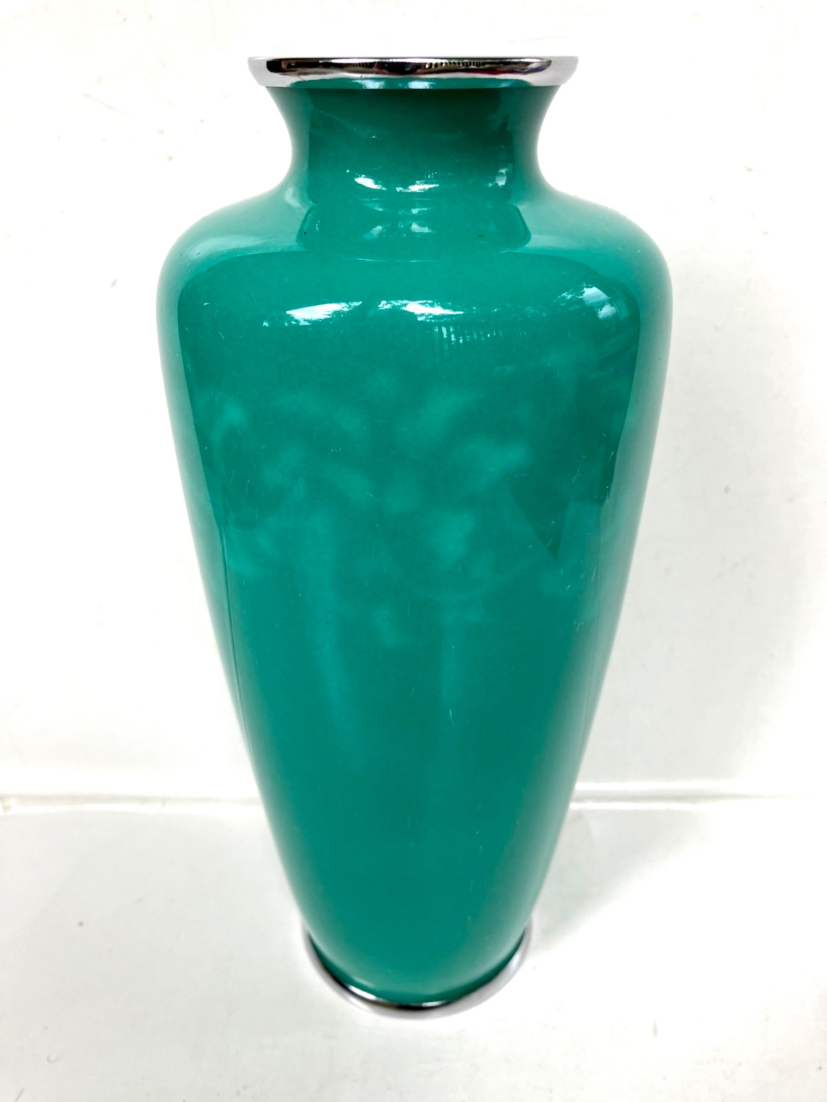 ANDO JUBEI JAPANESE CLOISONNÉ 8.5″ VASE Blue-Green Turquoise