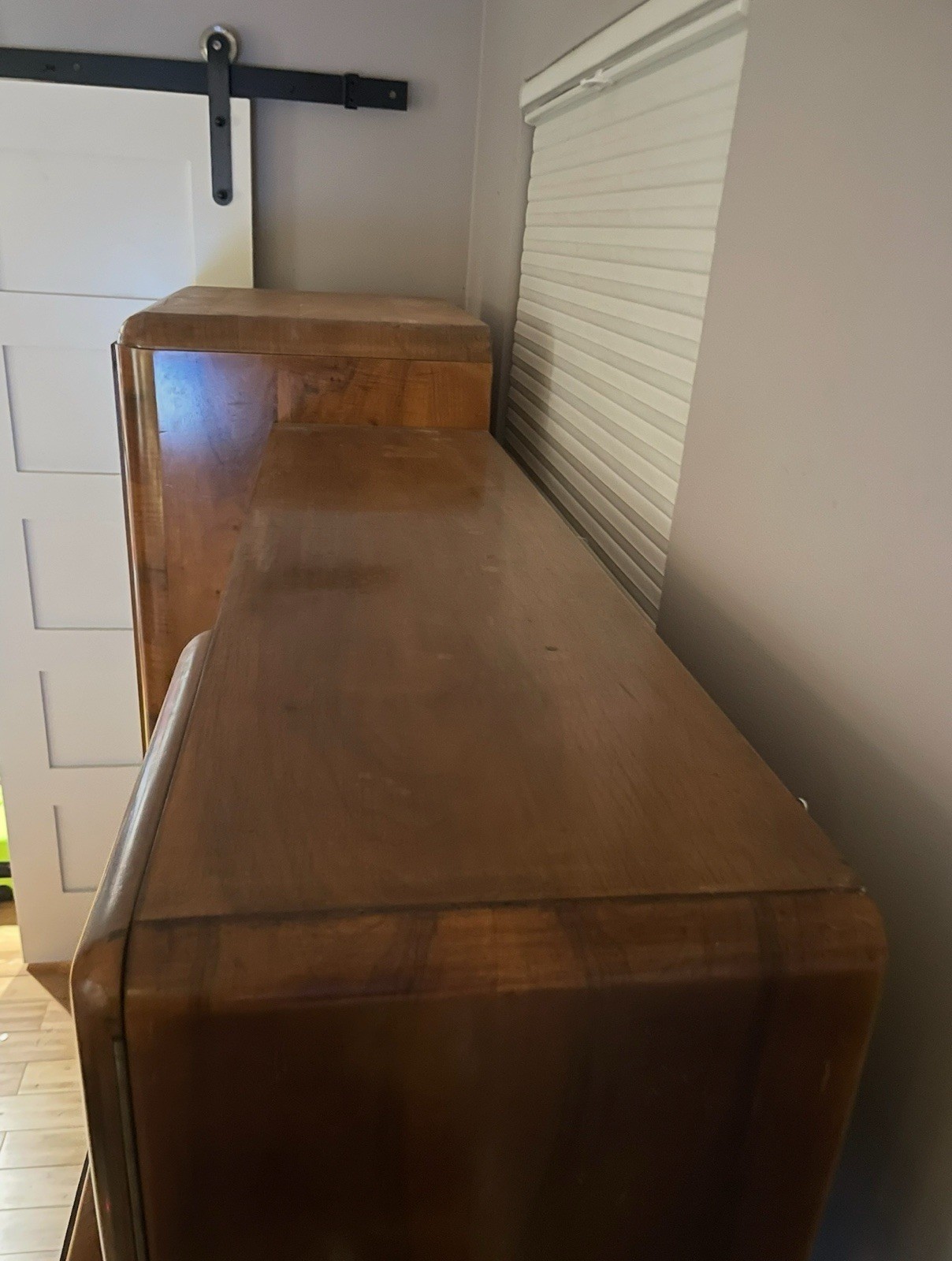 1930s Antique Art Deco Burl Wood Dresser
