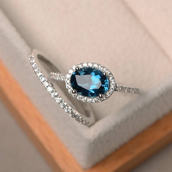 1.90 Ct Natural Topaz Diamond Engagement Ring 14K Solid White Gold Size 7