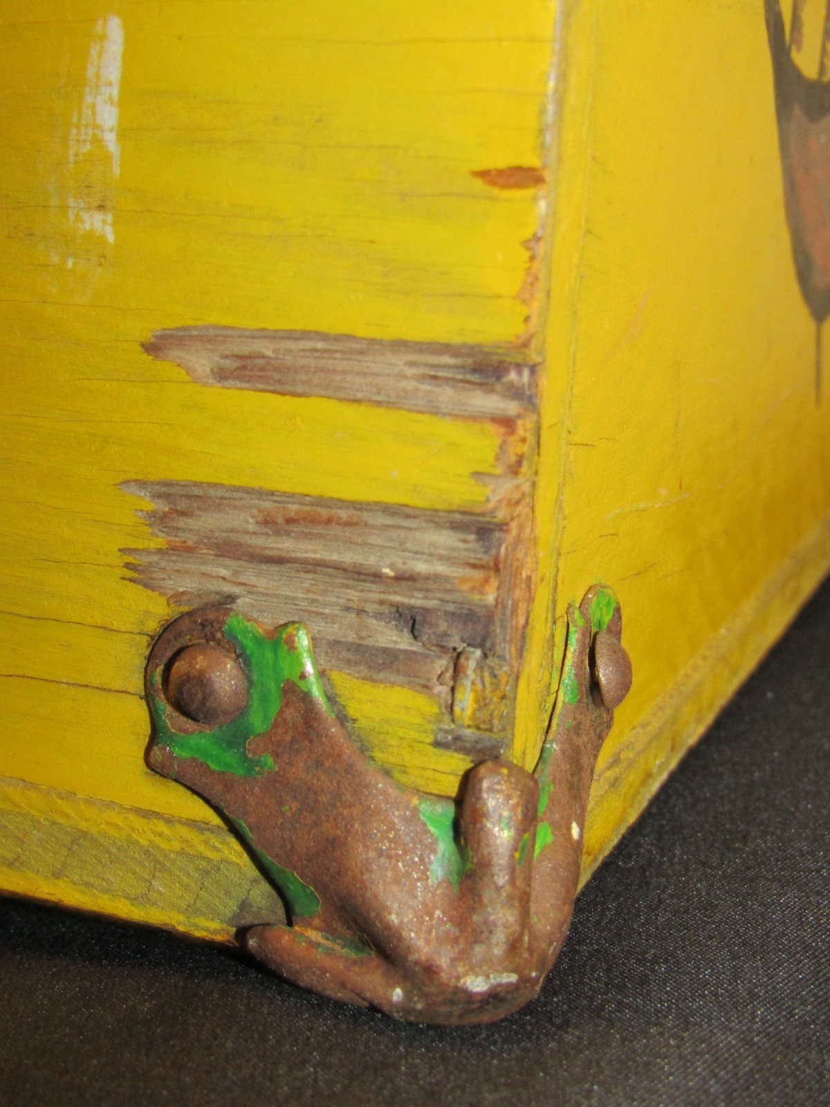Antique Travel Trunk Meso Native Symbols Folk Art Hand Painted Shawnee