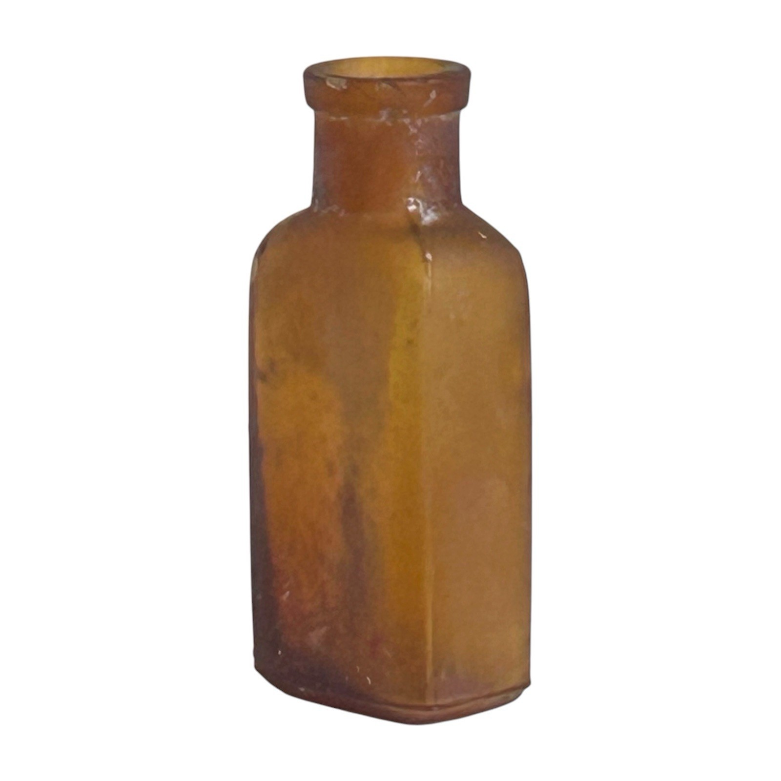 Lot of 12 Antique Amber Glass Apothecary Bottles Small Medicine Jars VTG Variety