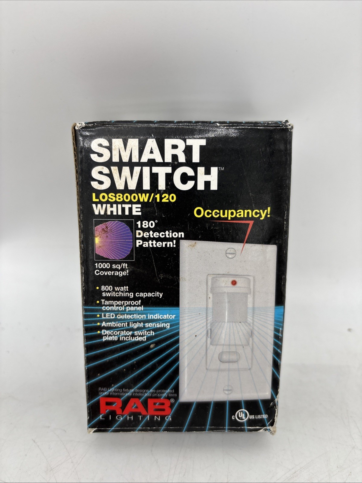 RAB LOS800W/120 Occupancy Sensor 800W 120V Wall White New