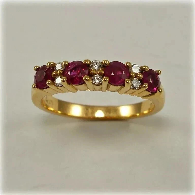 14k Yellow Gold Plated 2.00Ct Round Cut Lab-Created Ruby Engagement Wedding Ring