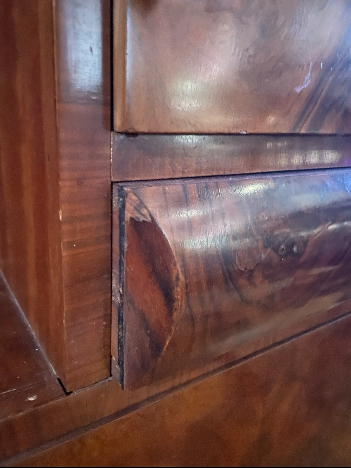 1930s Antique Art Deco Burl Wood Dresser