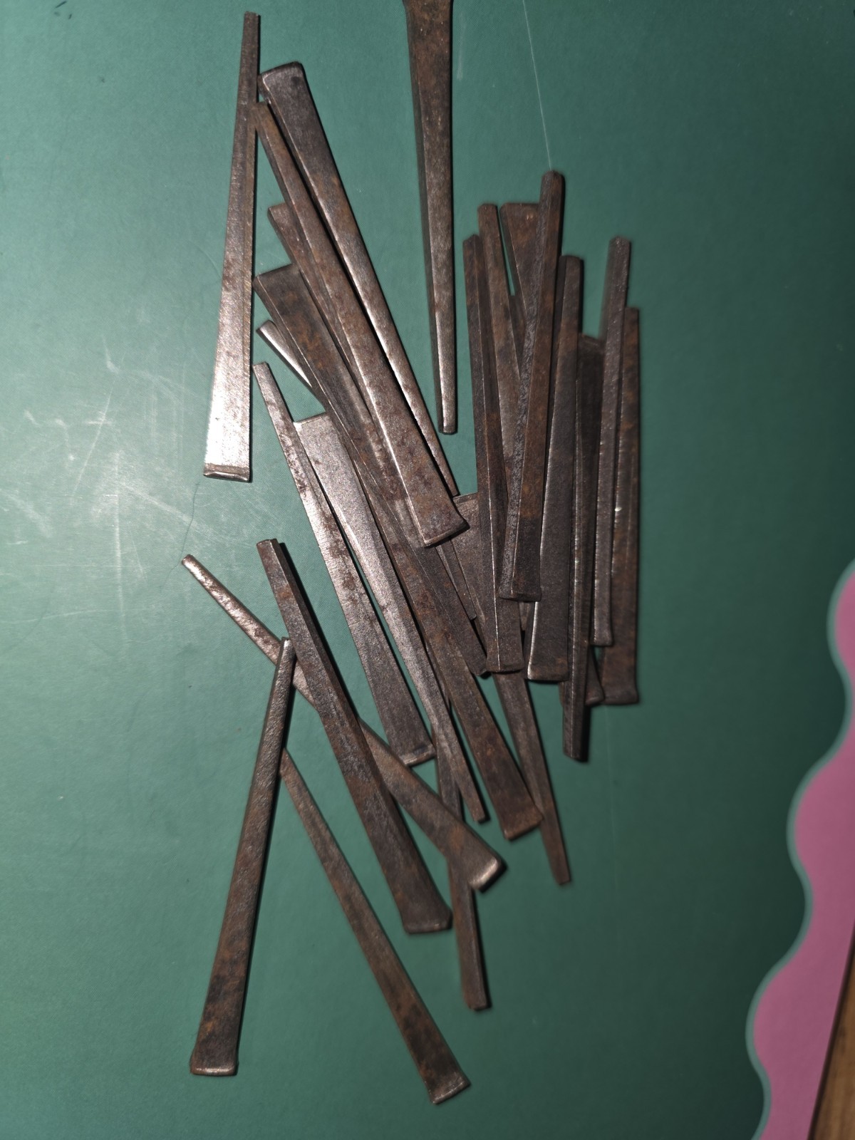 Antique 100 New (Unused) 2 1/2″ Coffin/Cut Square Nails