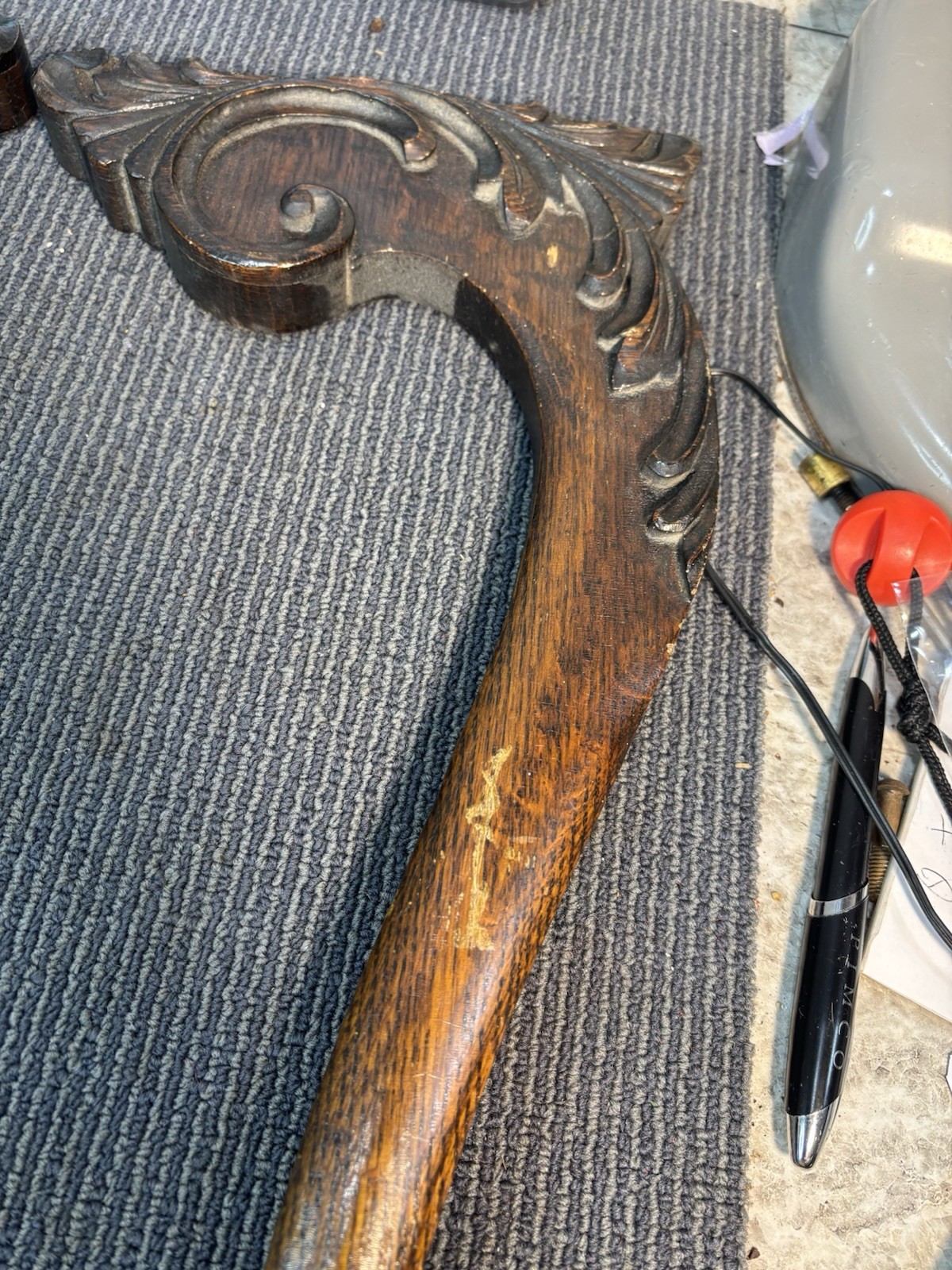Antique ~ Salvage ~ Wood Mirror Arms Carving