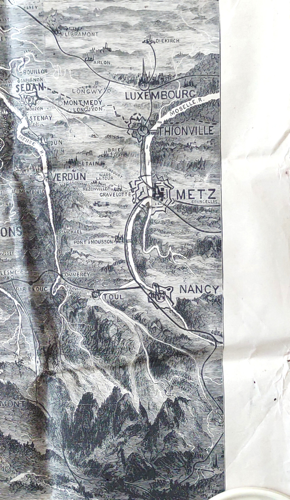 Map Seat of War in France 1870 Supplement Harper’s Weekly, McMahon’s Defeat