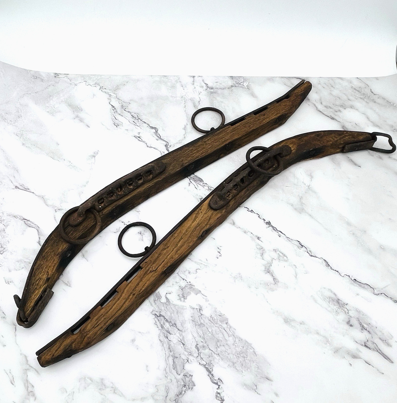 Vintage Pair of Wood and Iron Horse Mule Harness Yoke 24″ Long