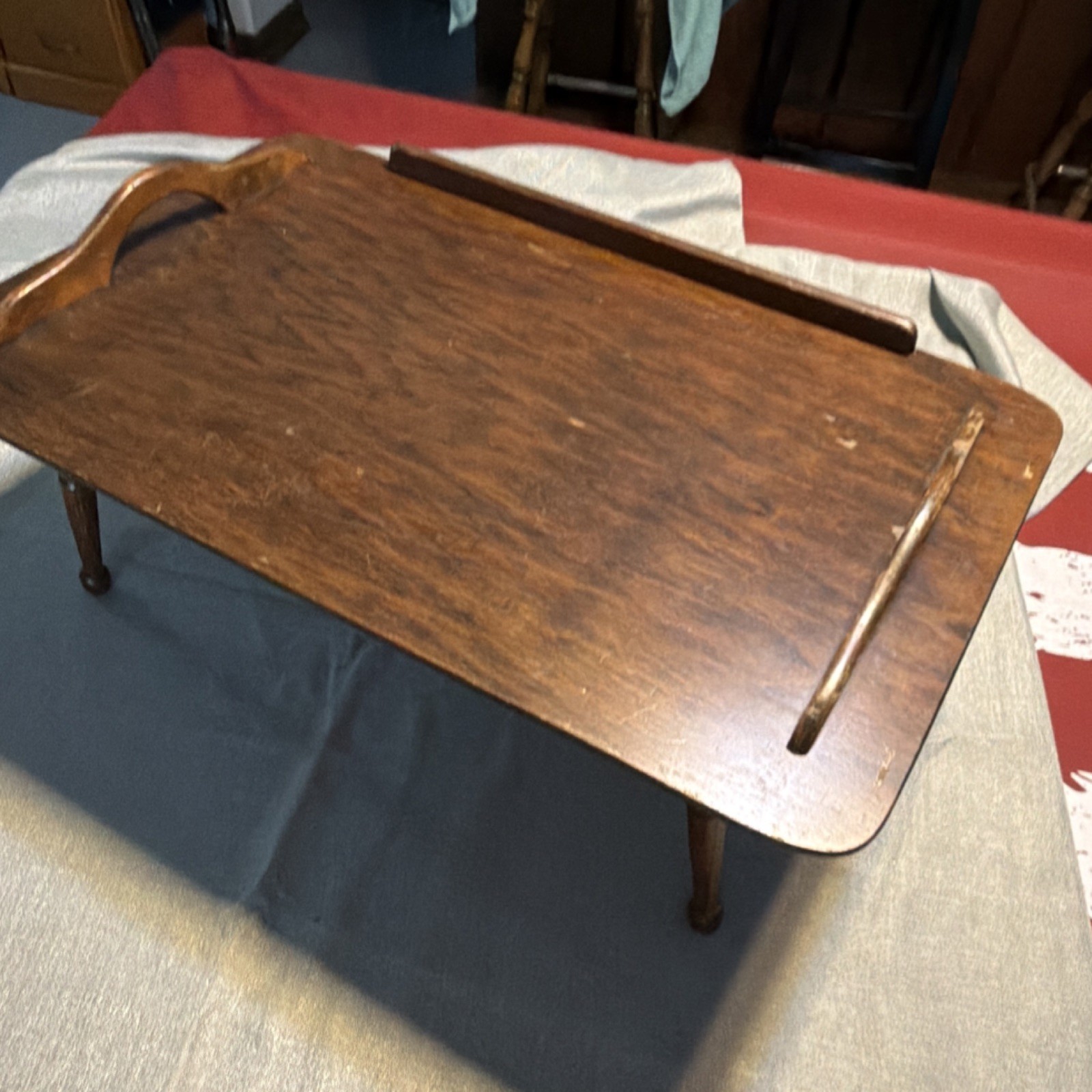 Antique The Golden Rule Wood Bed Tray Table TV Great Condition