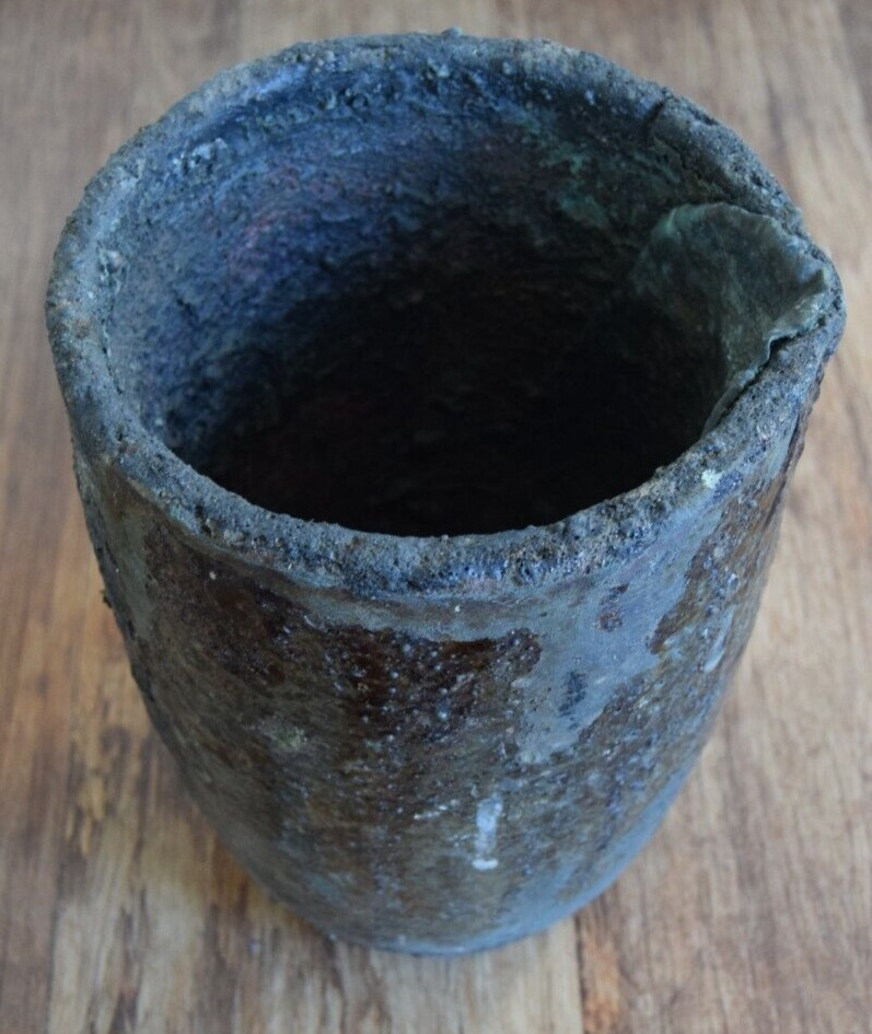 Vintage Industrial Crucible Pot Lovely Patina Antique RARE – UK Seller