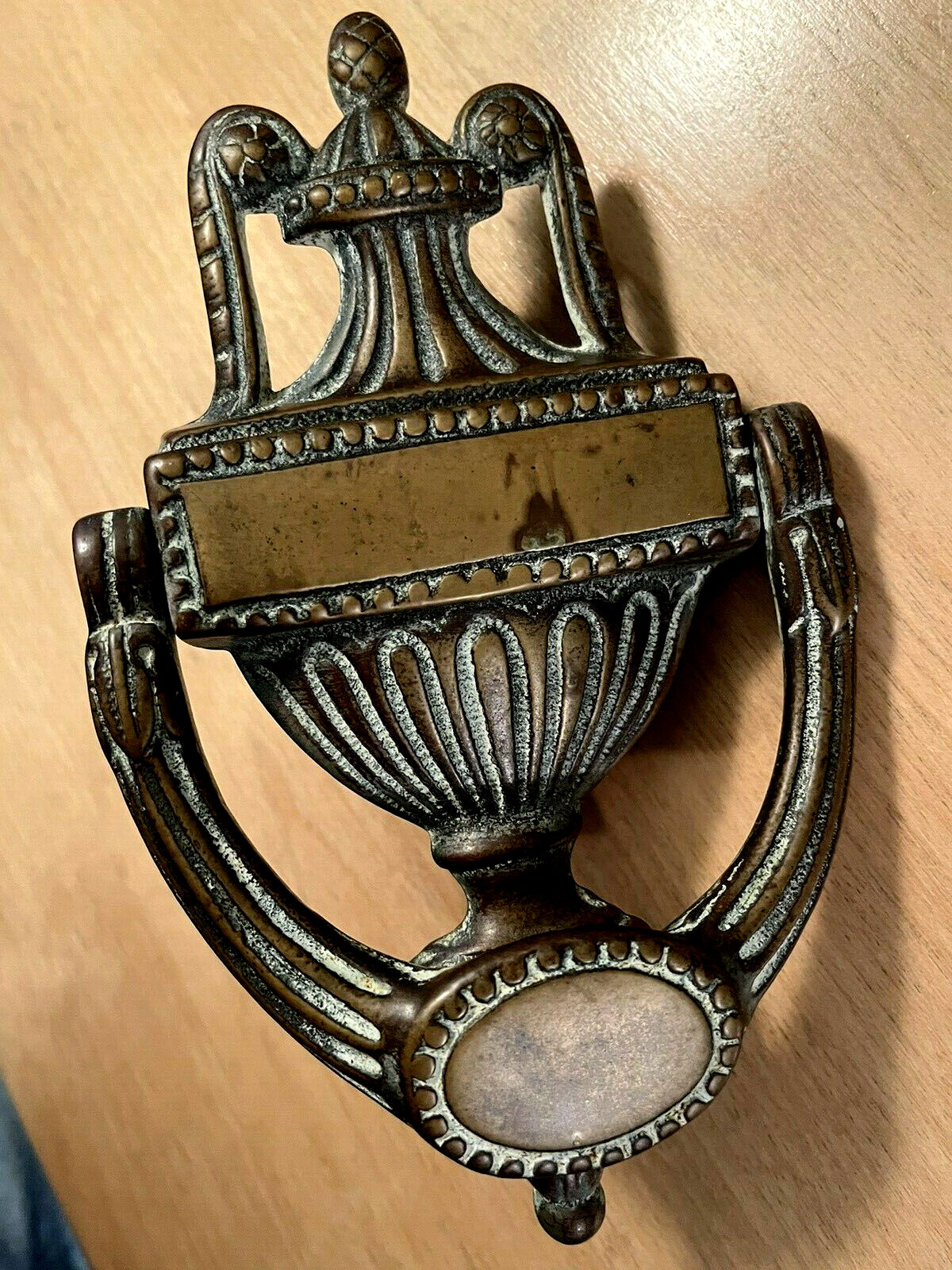ANTIQUE c1905 VICTORIAN GEORGIAN URN TORCHIERE ARCHITECTURAL SALVAGE DOORKNOCKER