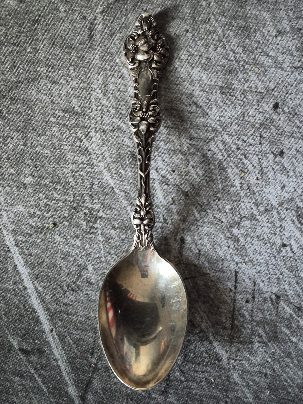 Antique 1900 Alvin & Co Sterling Silver Tea Spoon Floral Handle 5.75″ 1oz