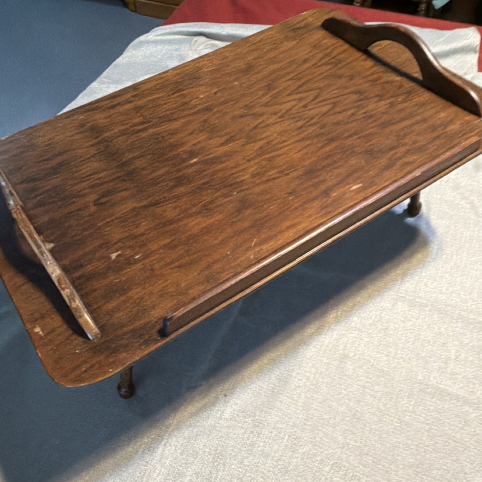 Antique The Golden Rule Wood Bed Tray Table TV Great Condition
