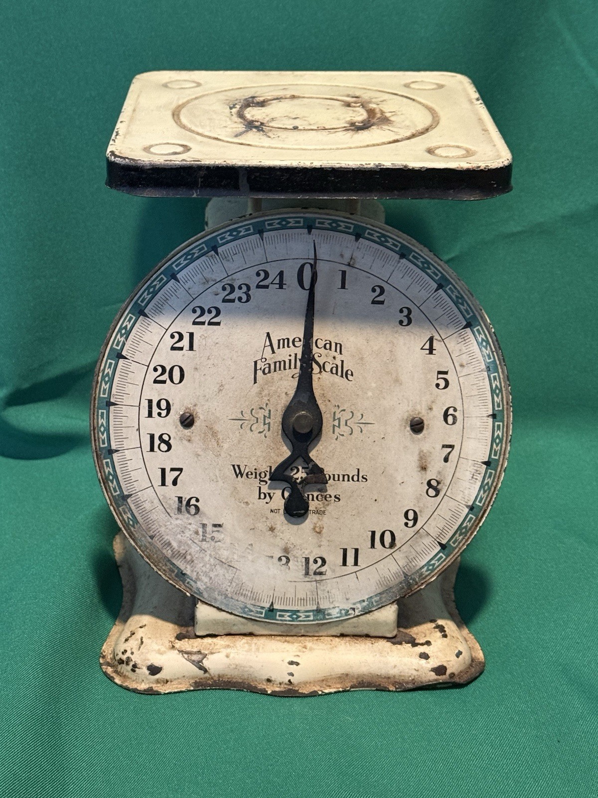 antique white American family scale