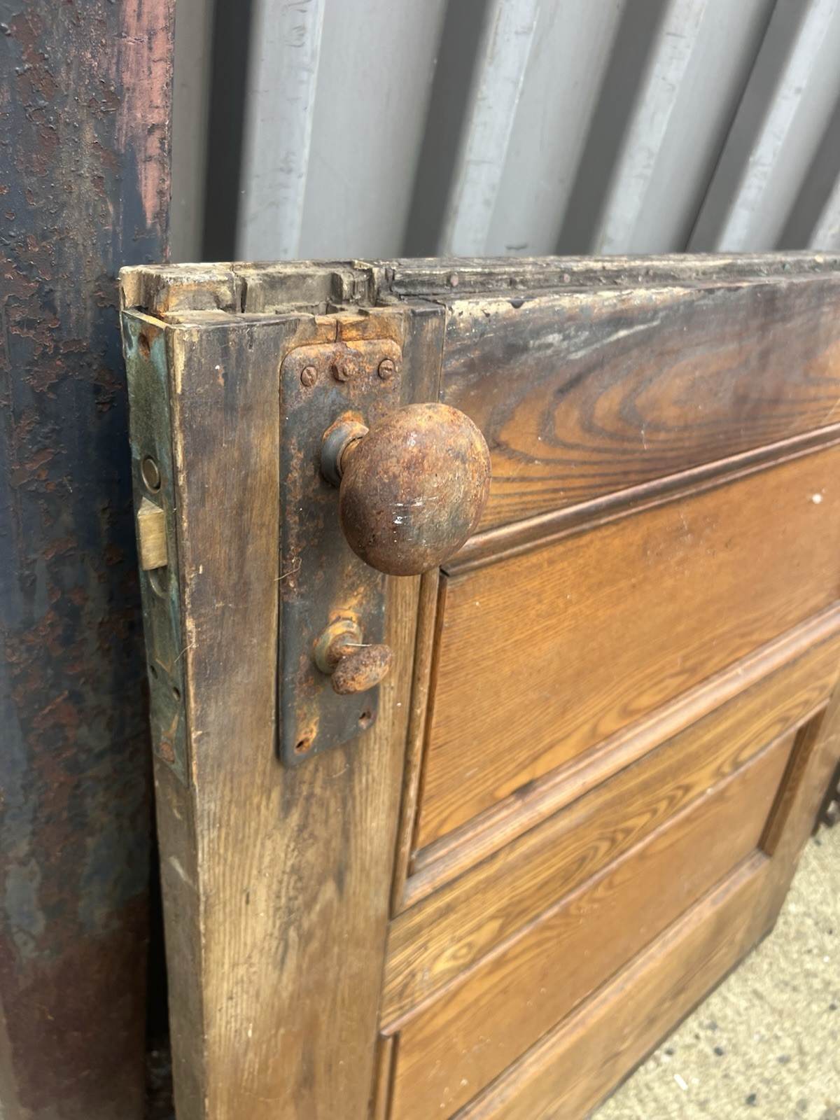 antique UNIQUE chestnut Dutch Door c1880 36”w x 84” high raised panel design
