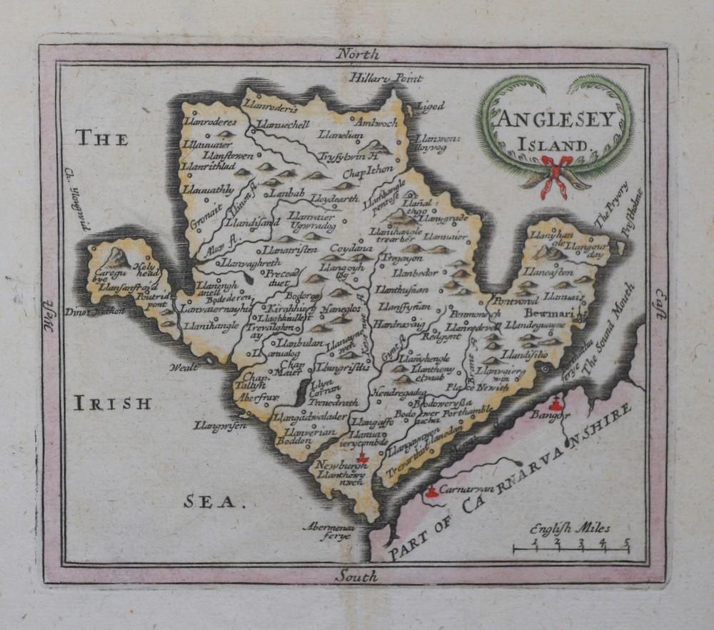 ANGLESEY Original antique Map by John Seller c1703