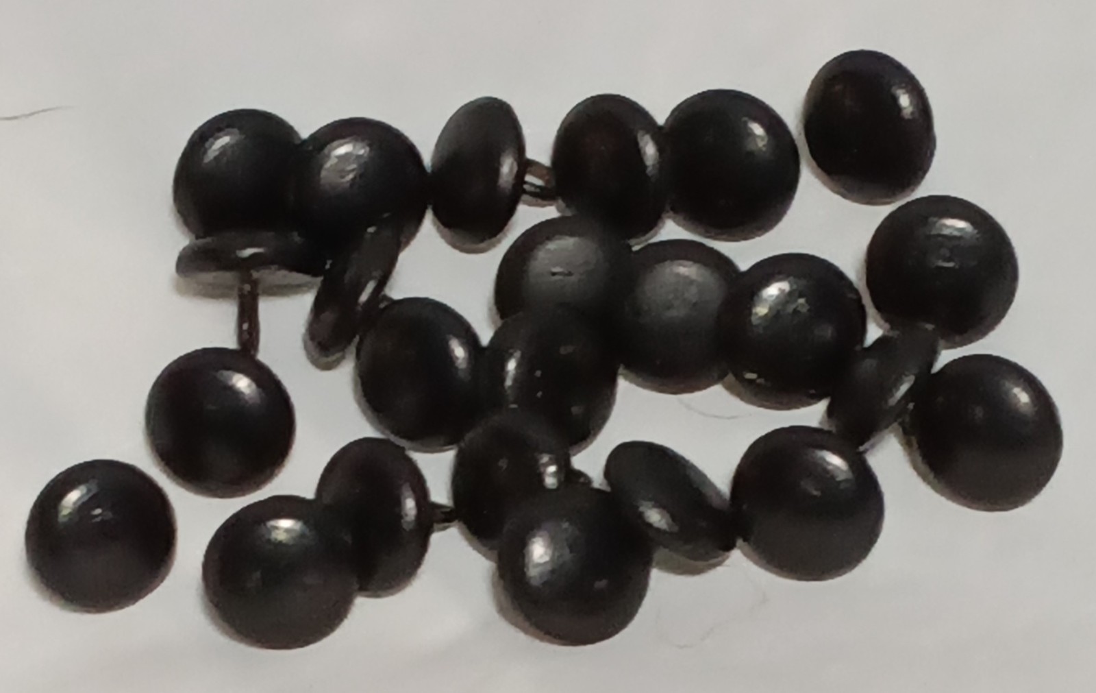 21 Victorian Black Shoe Buttons Bear Eyes 0.5″