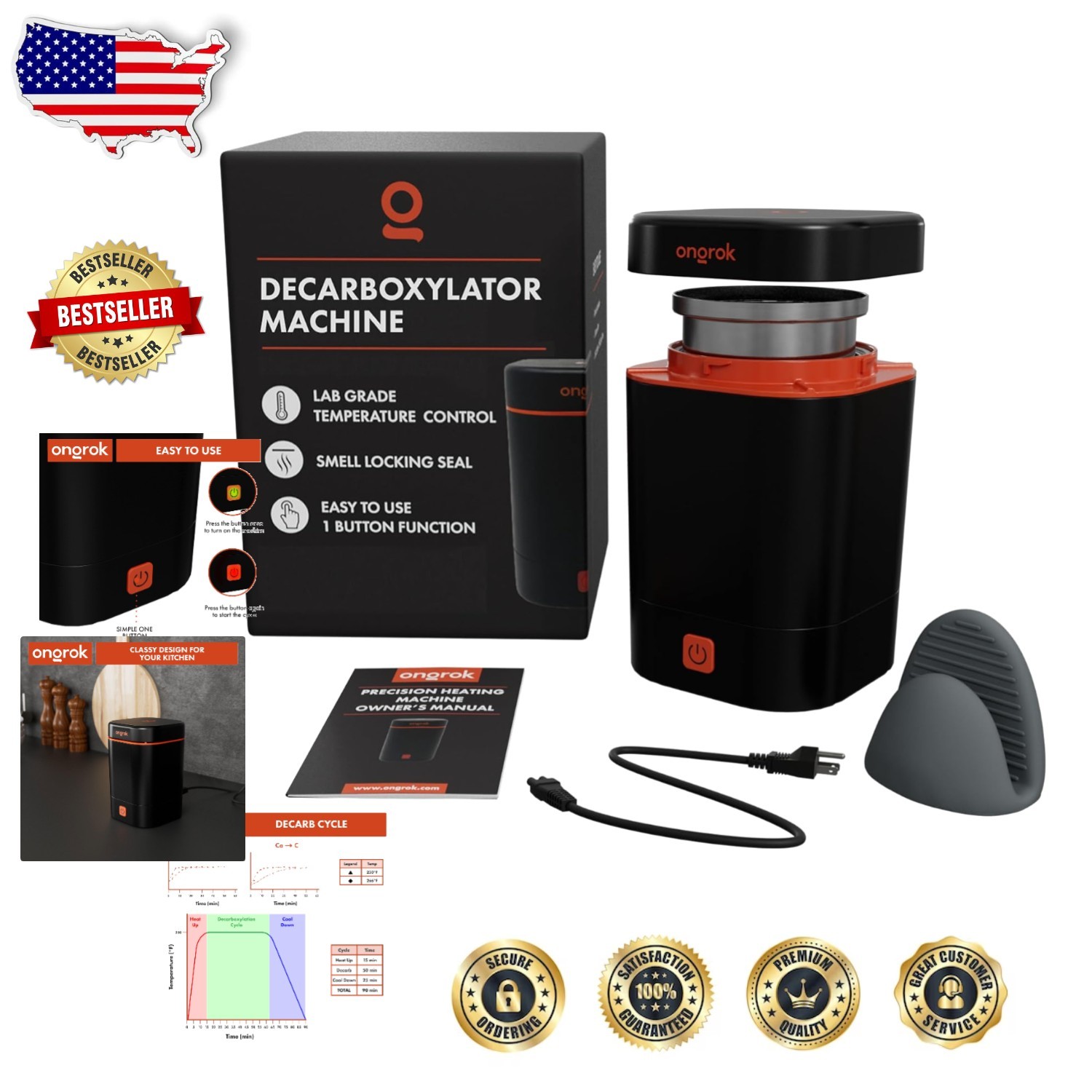 Effortless Herb Decarb Box 250W 120V Food Grade Aluminum Canister