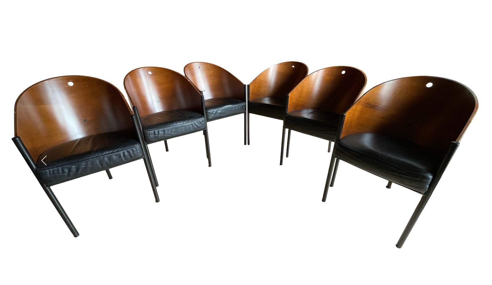 Four Vintage 1980s Philip Stark Costes Mahogany Chairs