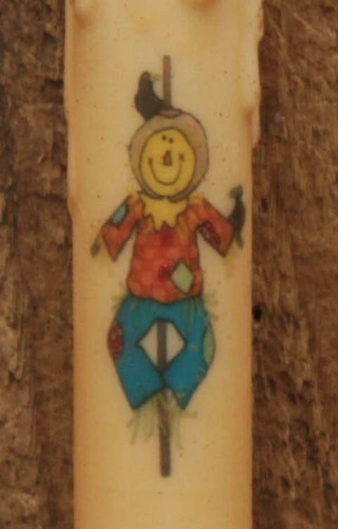 Set of 2 Primitive SCARECROW TIMER Taper Candles