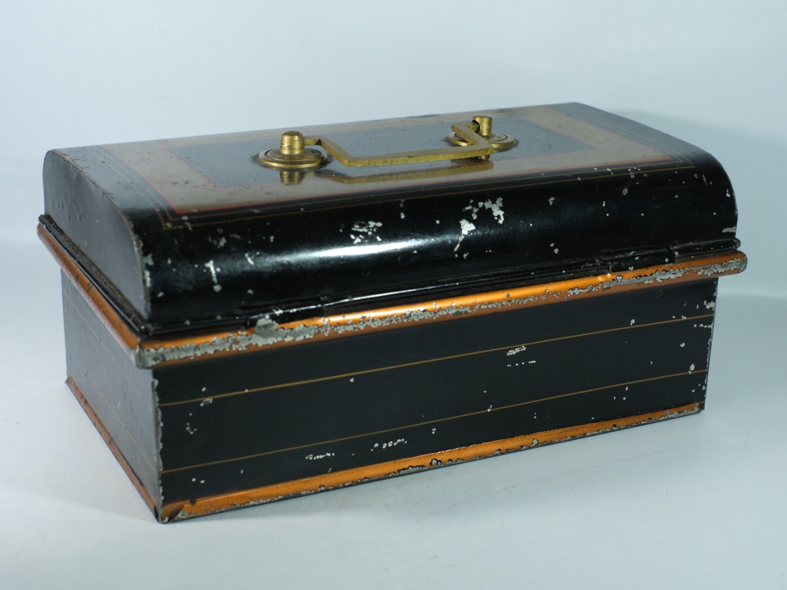 Vintage Metal Cash Money Box With Compartments