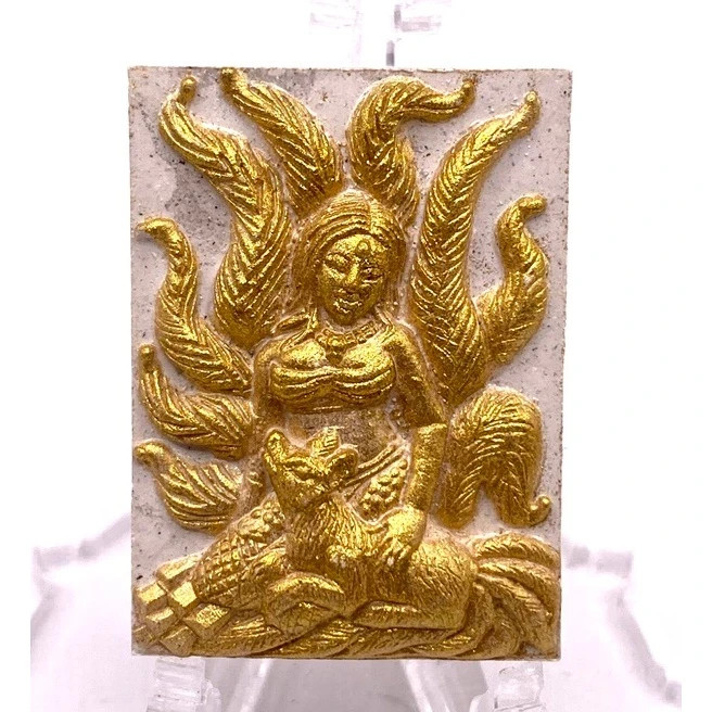 Nine-Tailed Fox Wat Takian 2025 White Powder Amulet Thai Charm Attraction Luck