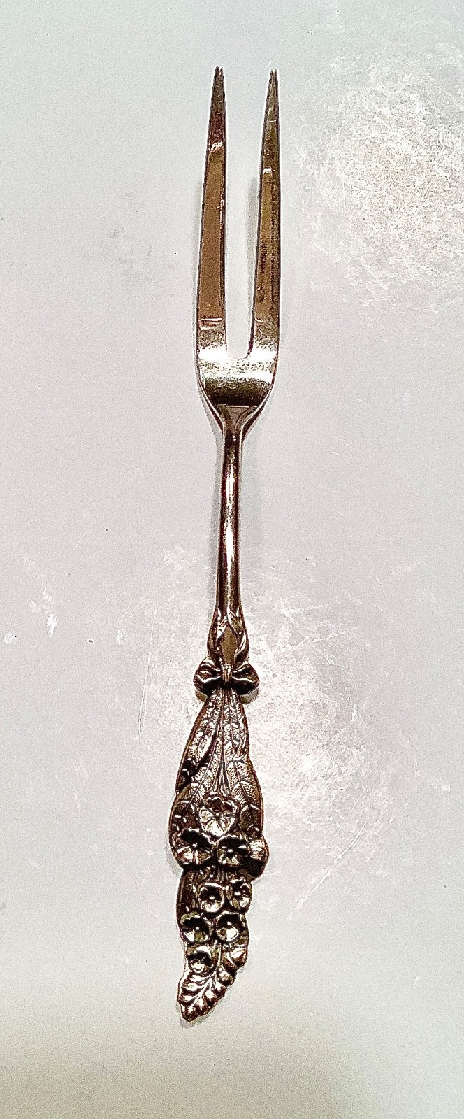 Reed & Barton Harlequin Sterling Forget-Me-Not Lemon Fork Vintage Discontinued