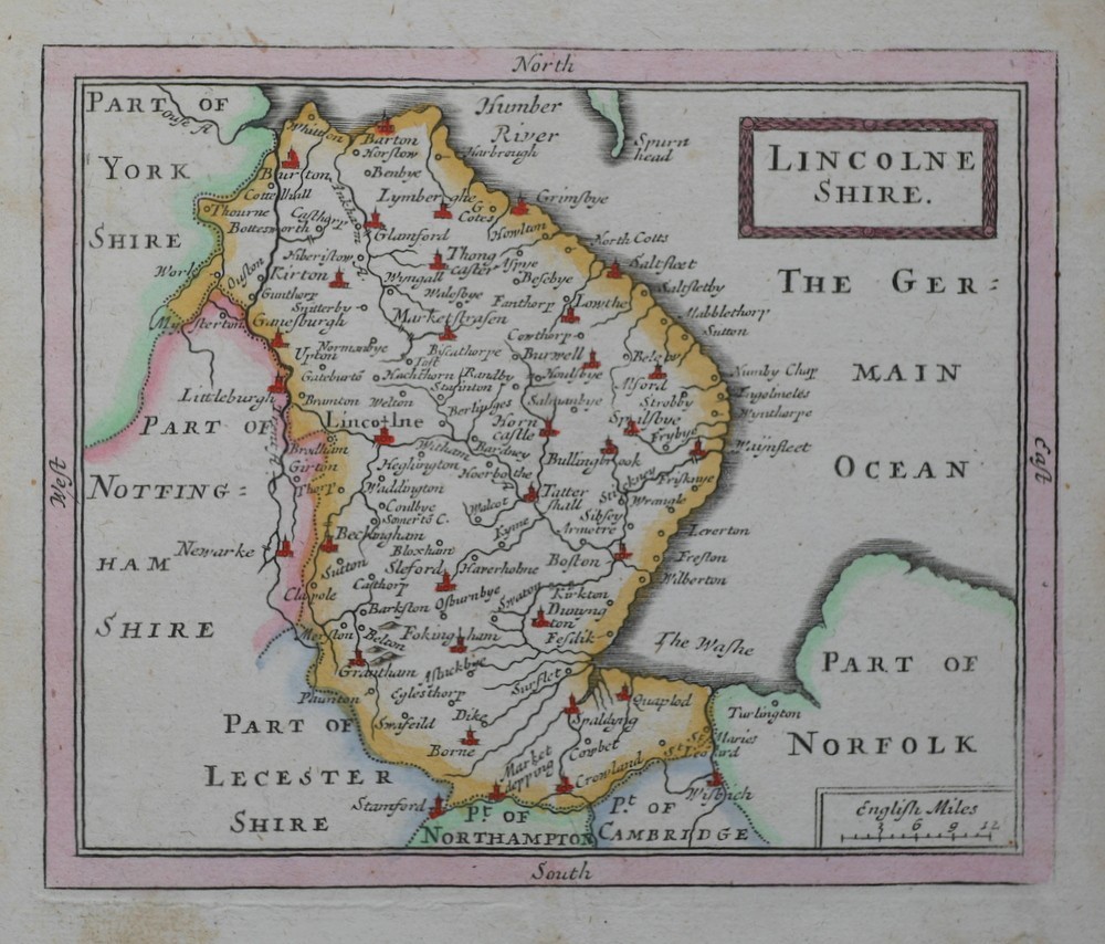 LINCOLNSHIRE Original antique Map by John Seller c1703