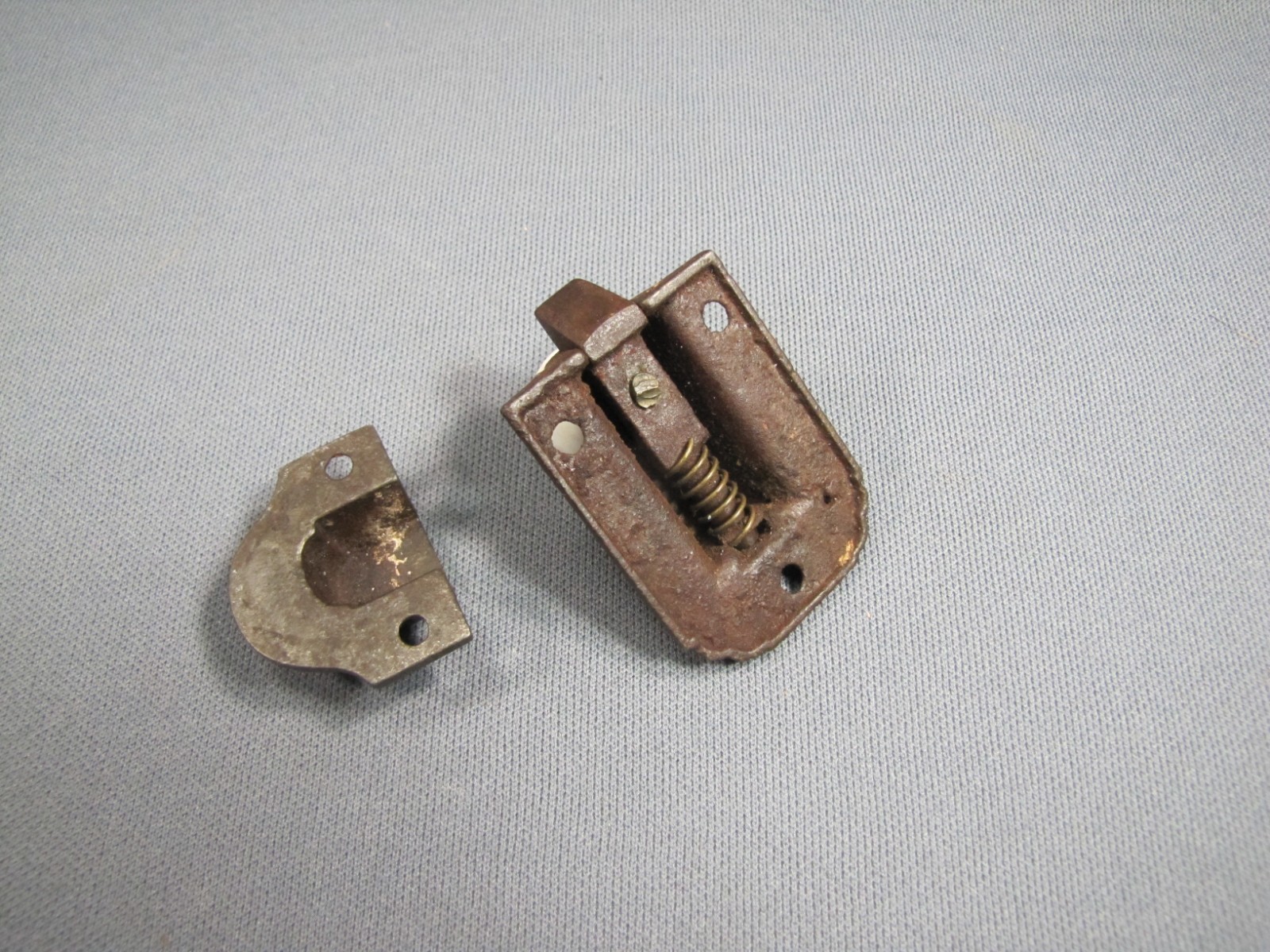Antique Cast Iron 1800s Victorian Cupboard Cabinet Latch Complete – nice patina