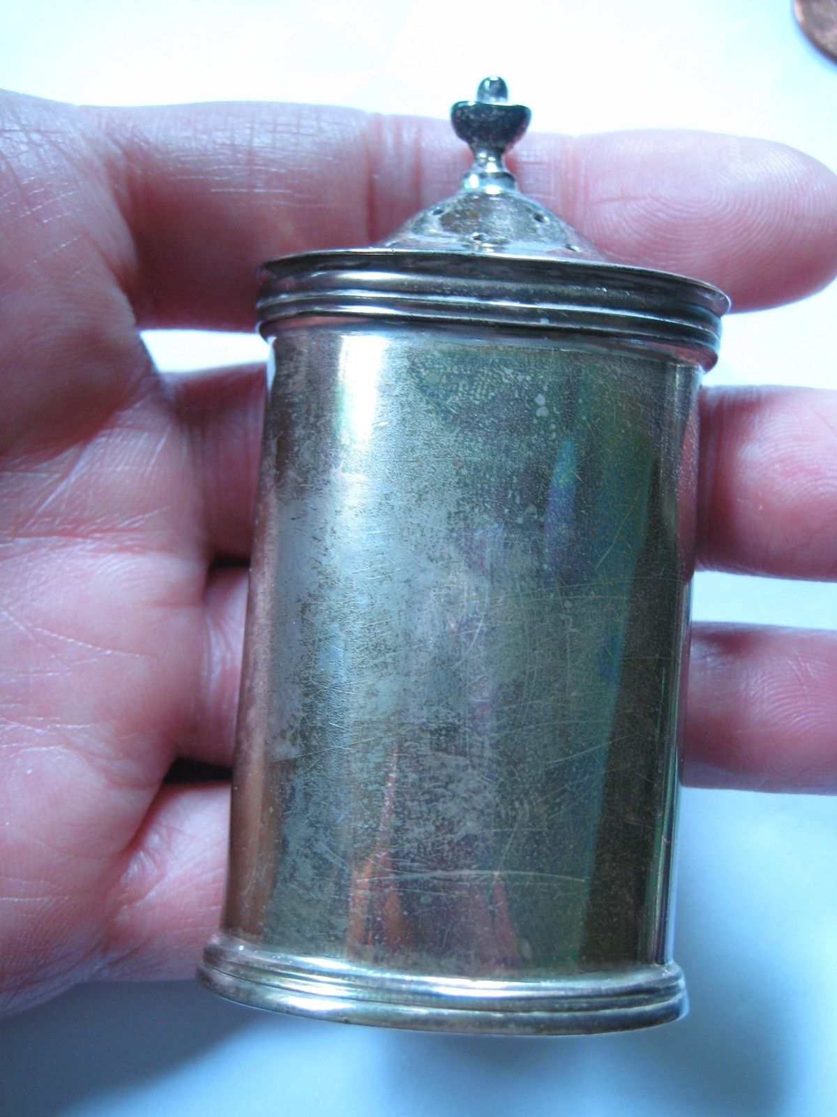 Antique Tiffany & Co Sterling Silver Condiment Container Powder Shaker 3 1/8″