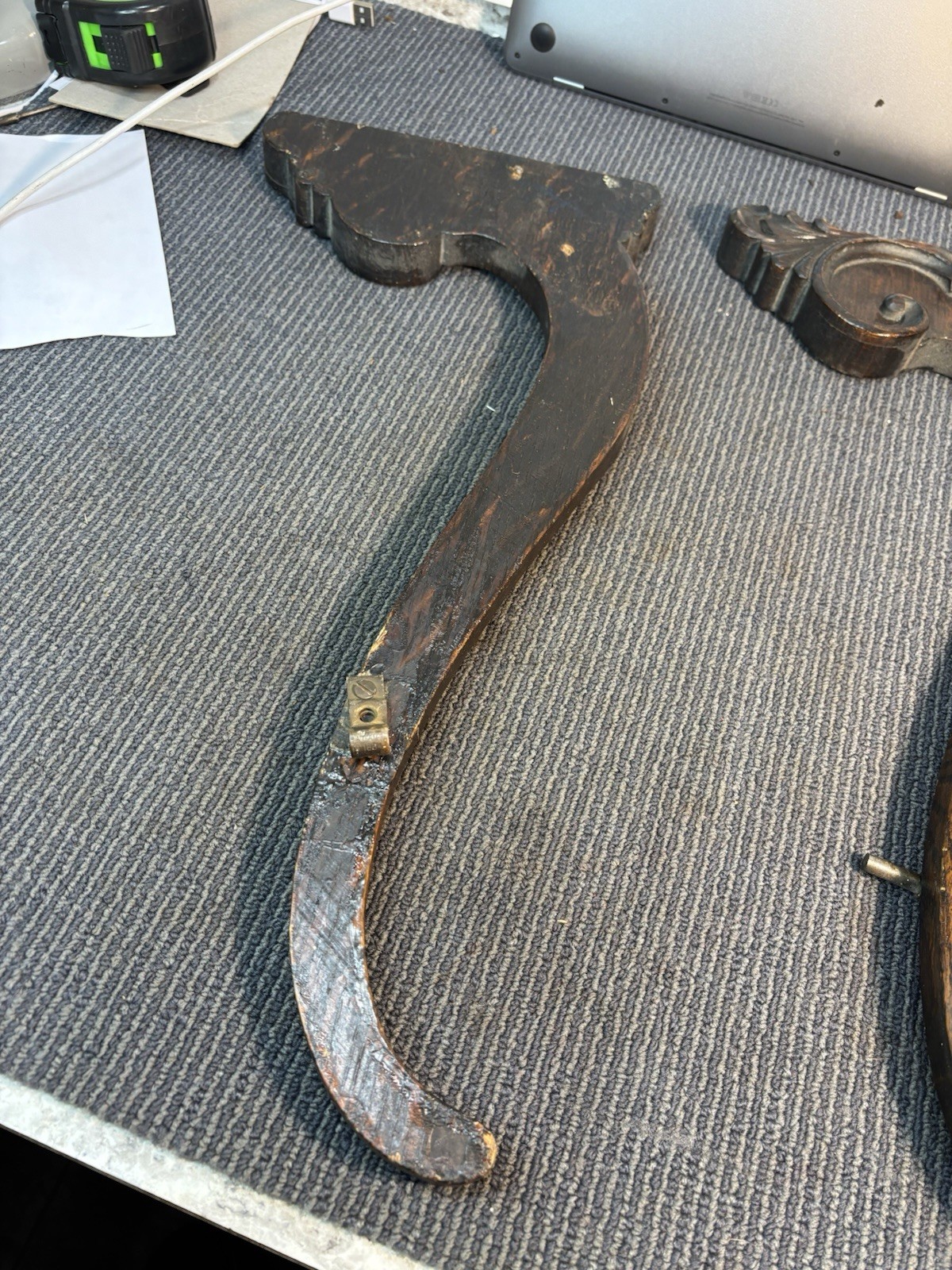 Antique ~ Salvage ~ Wood Mirror Arms Carving